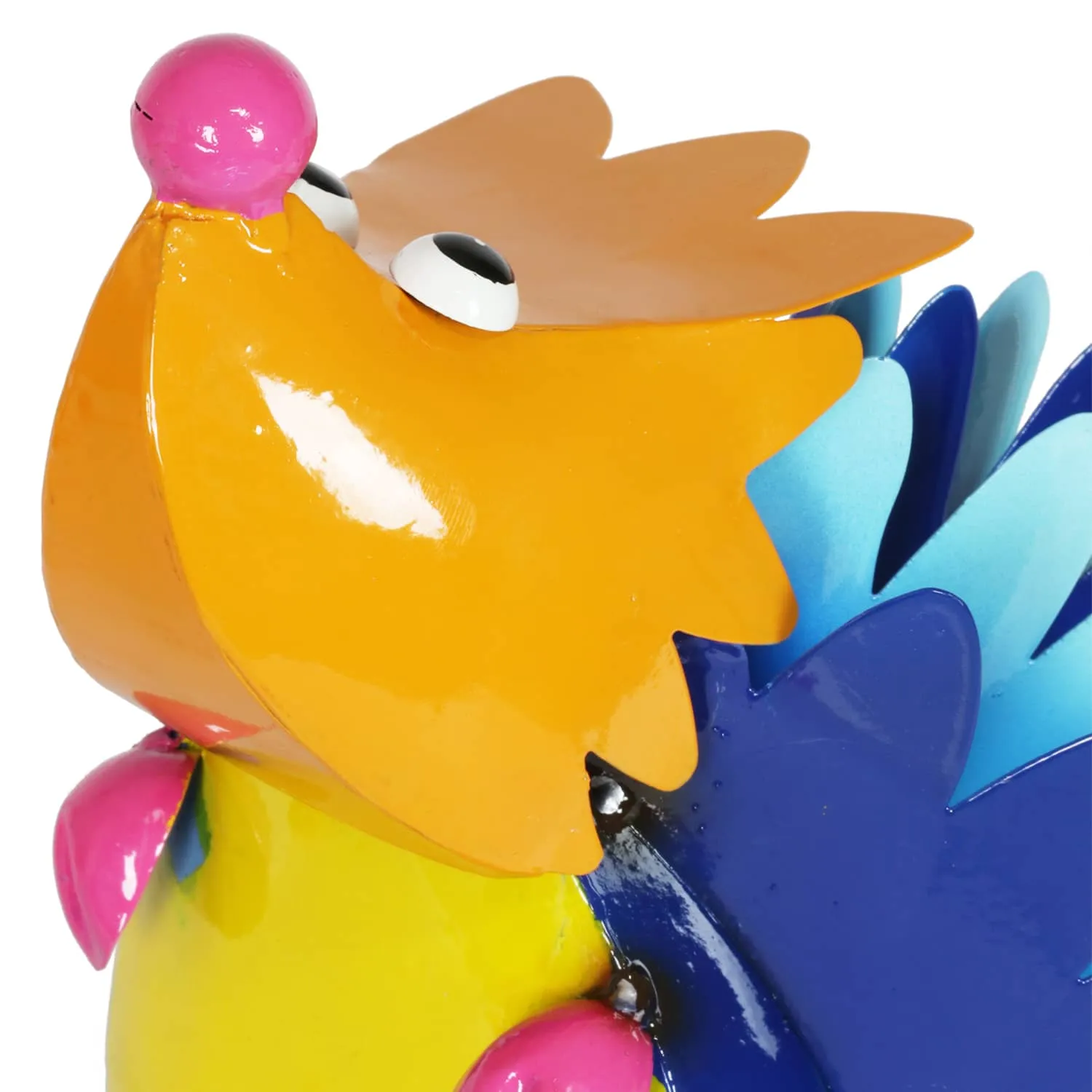 Colorful Metal Hedgehog Statuary, 8 Inch