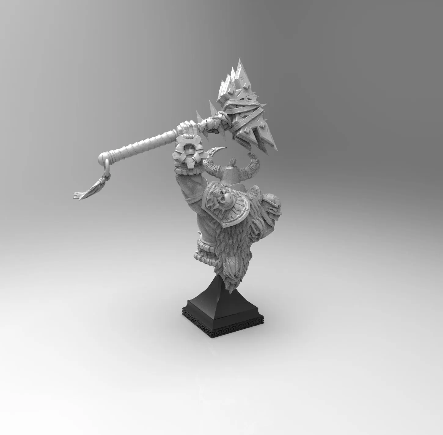 E342 - Legendary character bust design, The Viking warrior with axe bust statue, STL 3D model design print download file