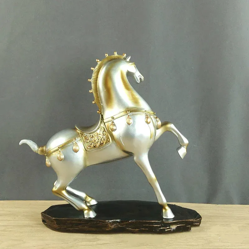 European War Horse Statue Viking Home Decor
