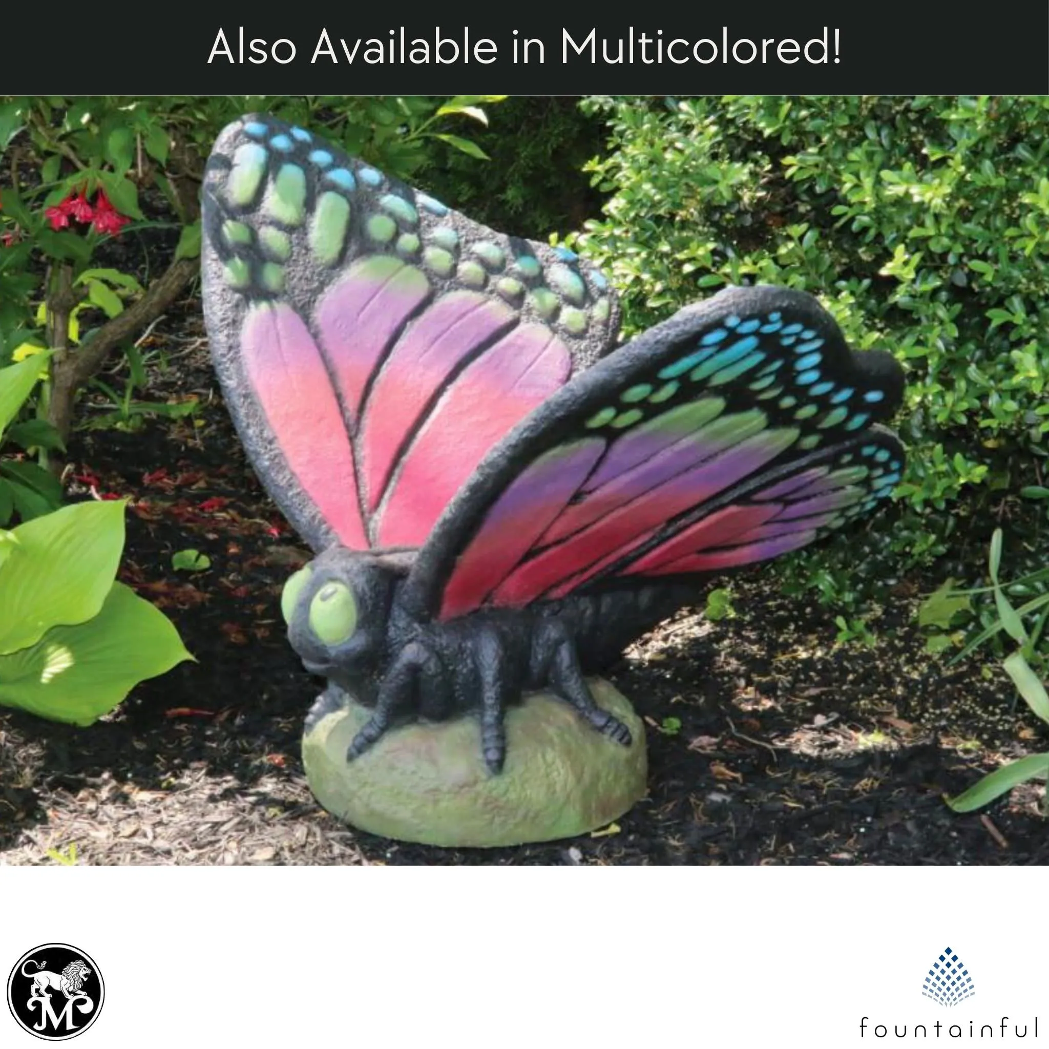 Large Butterfly Concrete Garden Statue - Massarellis #2361