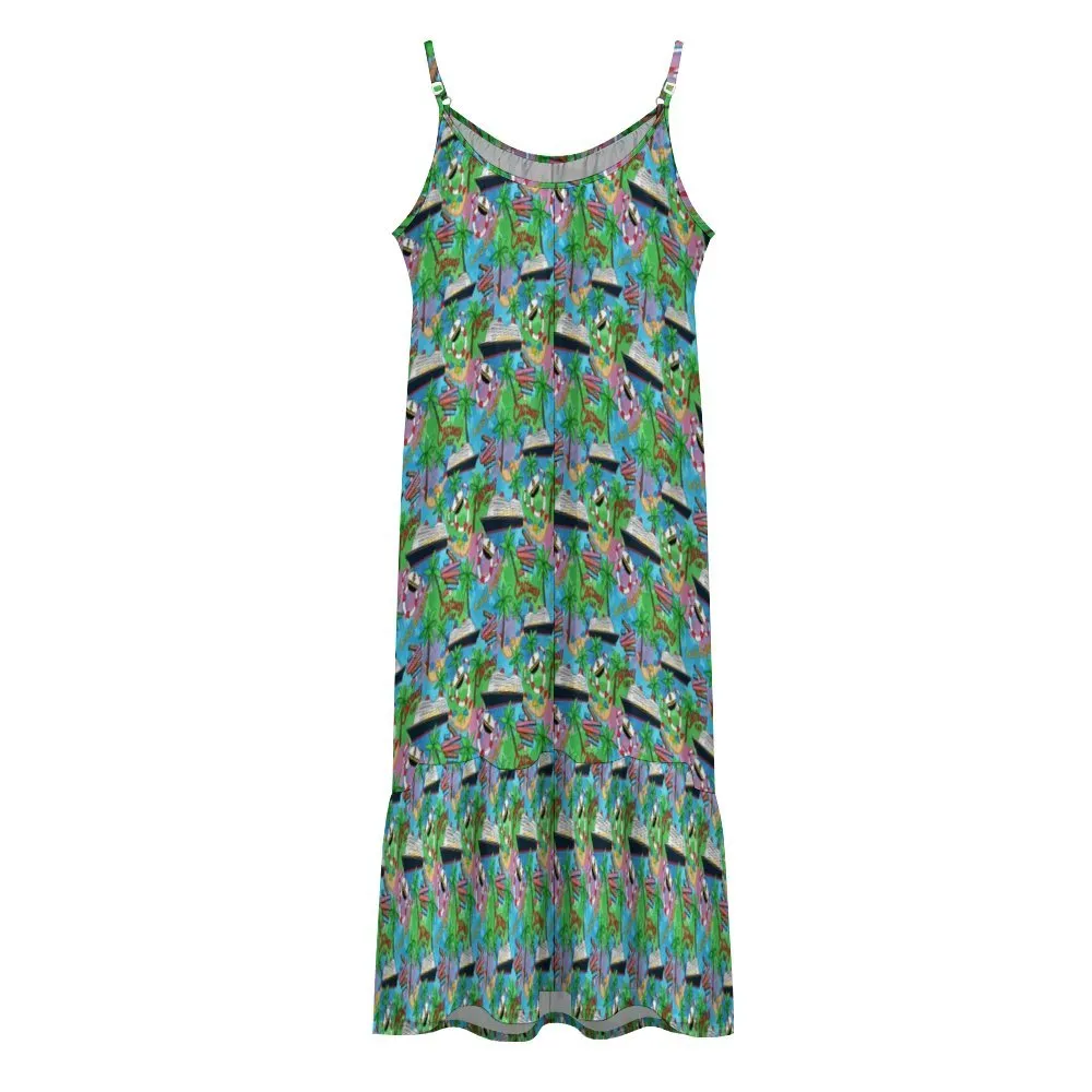 Let's Cruise Suspender Sleeveless Dress