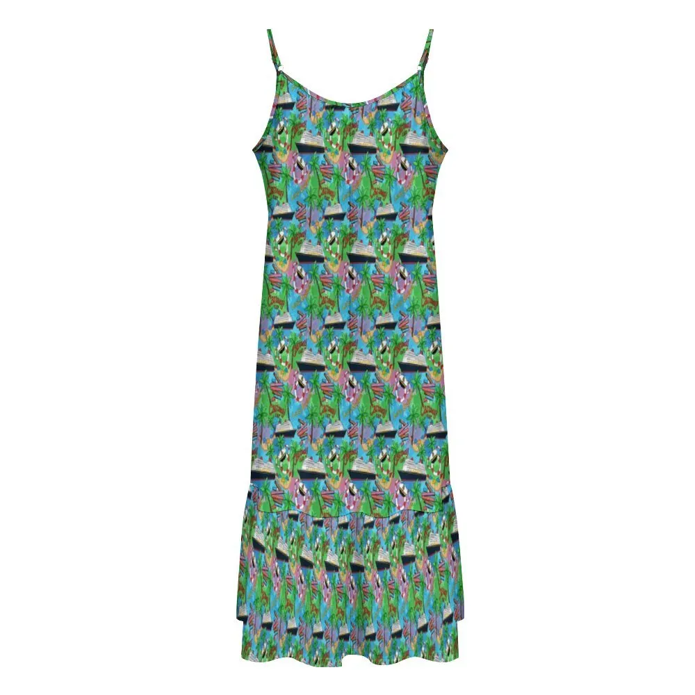 Let's Cruise Suspender Sleeveless Dress