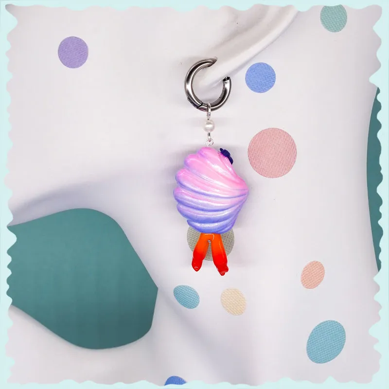 Mini shy clam fairy wild purple color necklace & earring