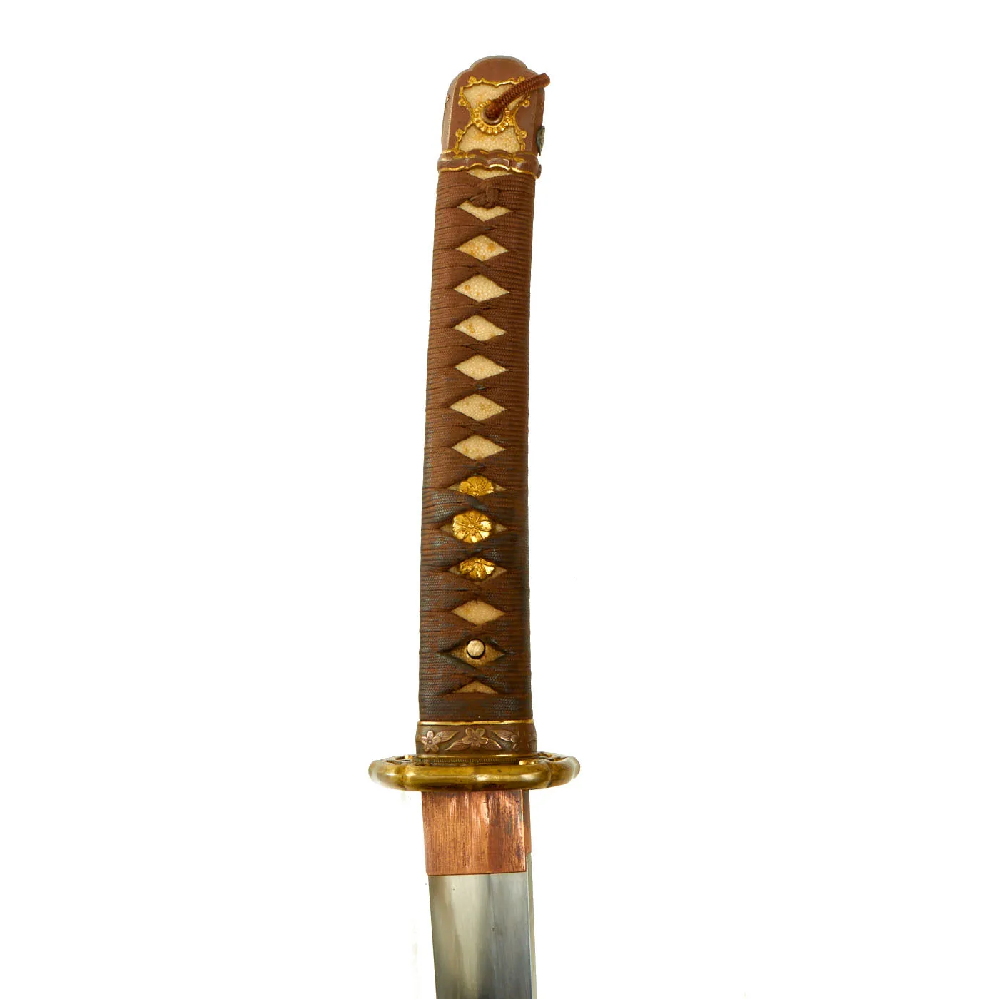 Original Japanese WWII Army Officer Type 98 Shin-Gunto Katana Sword by ICHIHARA NAGAMITSU with Scabbard & Family Crest