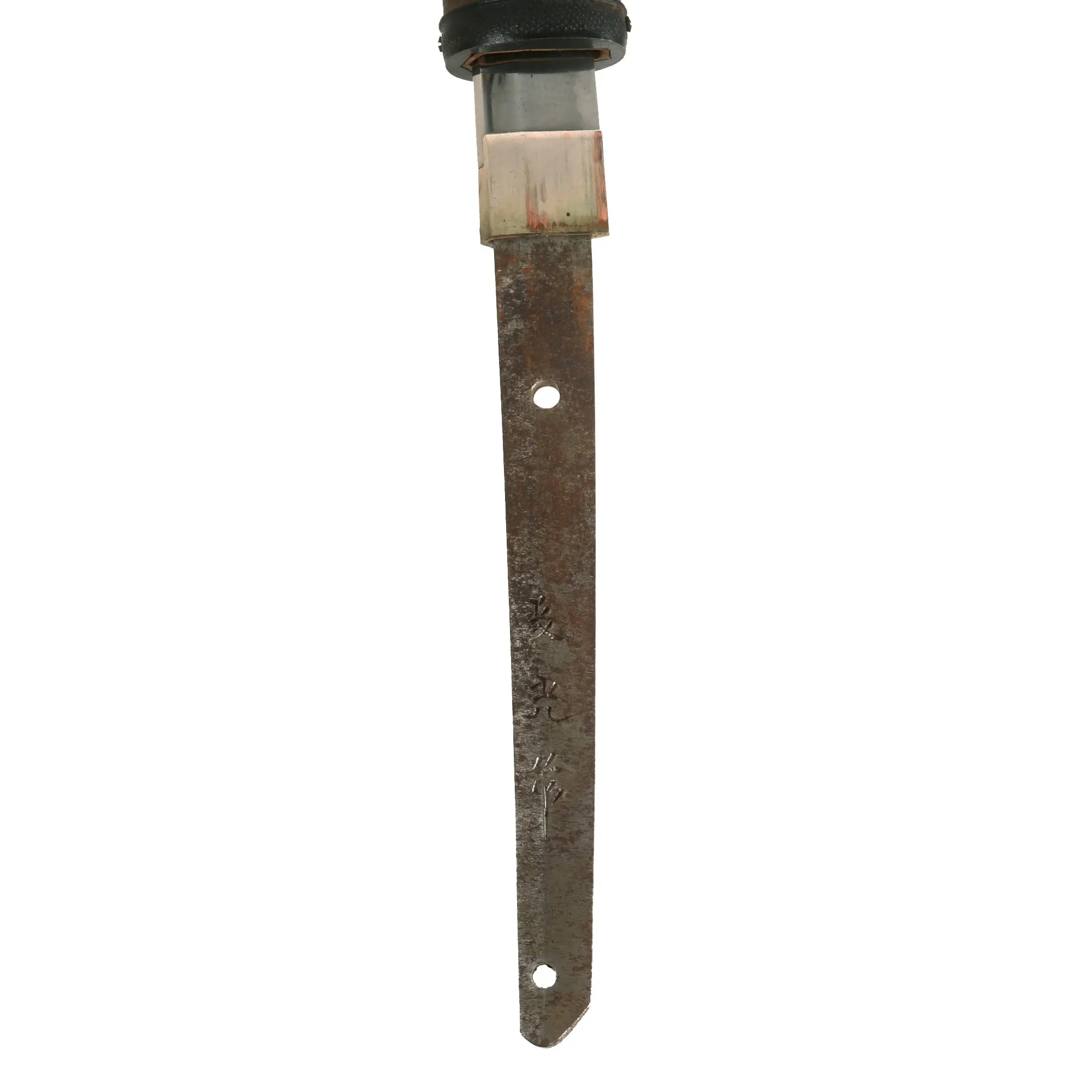 Original WWII Japanese RJT Rinji Seikishi Shin-Gunto Handmade Katana Sword by ICHIHARA NAGAMITSU with Custom Unfinished Wood Scabbard