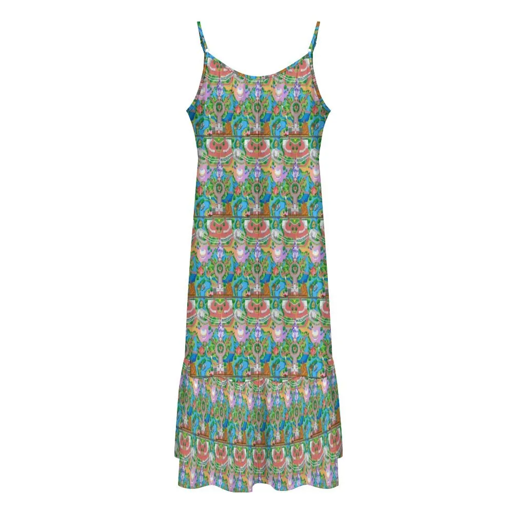 Park Map Suspender Sleeveless Dress