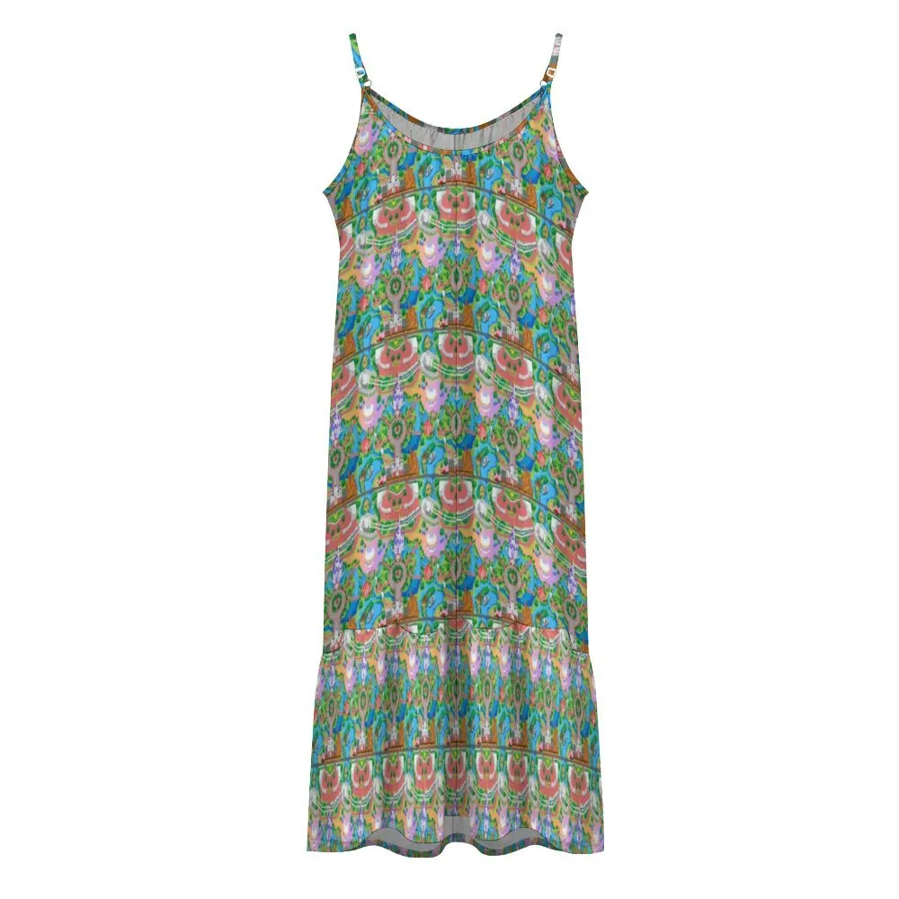 Park Map Suspender Sleeveless Dress