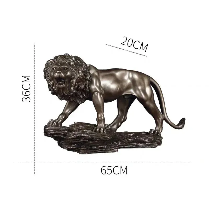 Resin Animal Statue Male Lion Craft Viking Home Decor