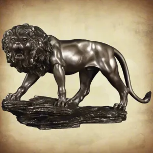 Resin Animal Statue Male Lion Craft Viking Home Decor