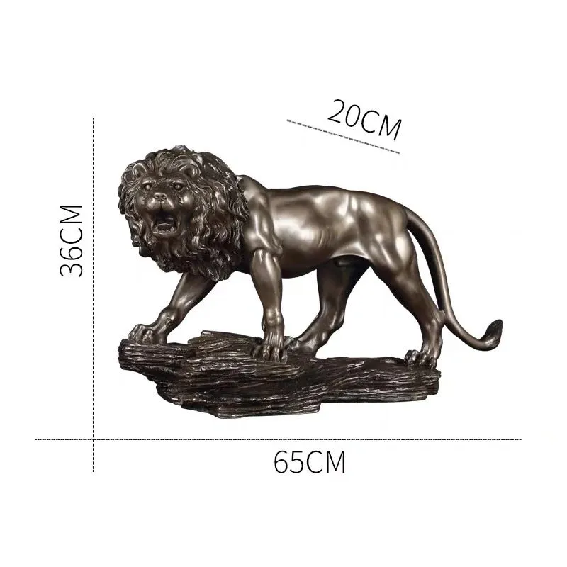 Resin Animal Statue Male Lion Craft Viking Home Decor