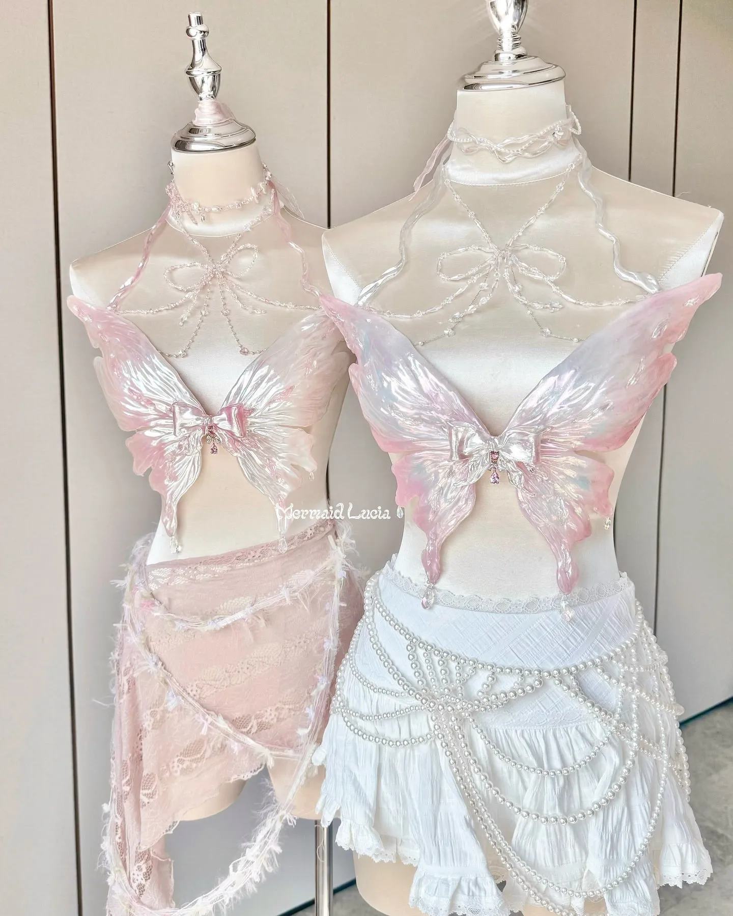 Royal Bow Butterfly Resin Porcelain Mermaid Corset Bra Top Cosplay Costume Patent-Protected
